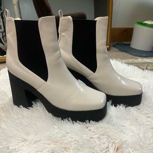 White Platform boots
